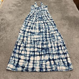 Tart Collections Tie Dye Maxi Dress Womens M Blue White Modal Stretch Sleeveless